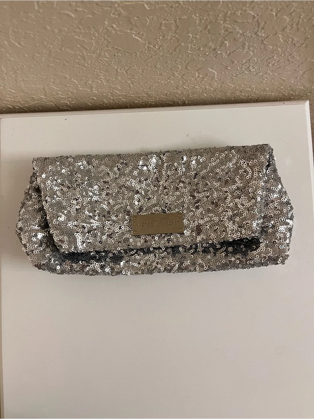 Victoria’s Secret Silver Sequin Women's Clutch Bag